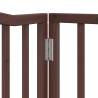 Dog Gate with Door - Foldable 8 Panels in Brown | Hipo Market