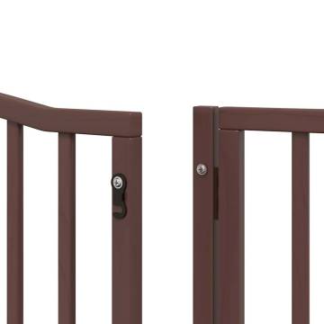 Dog Gate with Door - Foldable 8 Panels in Brown | Hipo Market