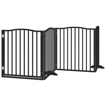 Foldable Dog Gate with Door - 10 Panels, 800 cm, Black