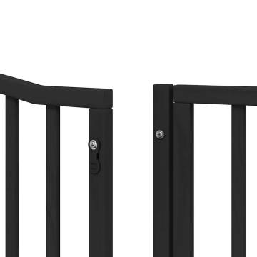 Foldable Dog Gate with Door - 10 Panels, 800 cm, Black