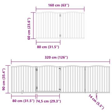 Foldable Dog Gate with Door - 10 Panels, 800 cm, Black