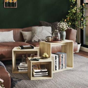 Nesting Tables Set - 3 pcs Sonoma Oak Engineered Wood
