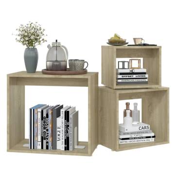 Nesting Tables Set - 3 pcs Sonoma Oak Engineered Wood