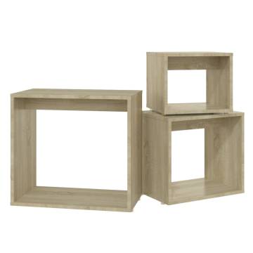 Nesting Tables Set - 3 pcs Sonoma Oak Engineered Wood