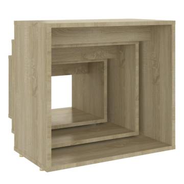 Nesting Tables Set - 3 pcs Sonoma Oak Engineered Wood