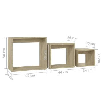 Nesting Tables Set - 3 pcs Sonoma Oak Engineered Wood
