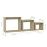 Nesting Tables Set - 3 pcs Sonoma Oak Engineered Wood