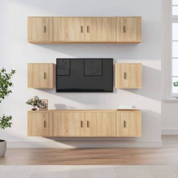 8 Piece Sonoma Oak TV Cabinet Set - Stylish & Practical Design