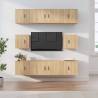  8 Piece TV Cabinet Set Sonoma Oak Engineered Wood Colour sonoma oak Quantity in Package 8 