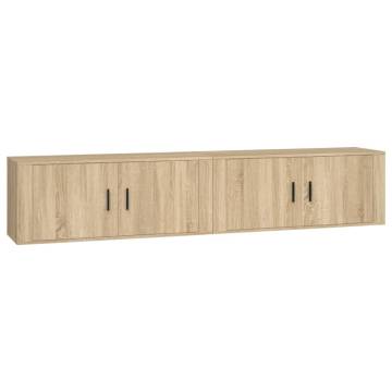 Wall-mounted TV Cabinets 2 pcs Sonoma Oak - Stylish Storage