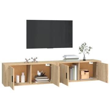 Wall-mounted TV Cabinets 2 pcs Sonoma Oak - Stylish Storage