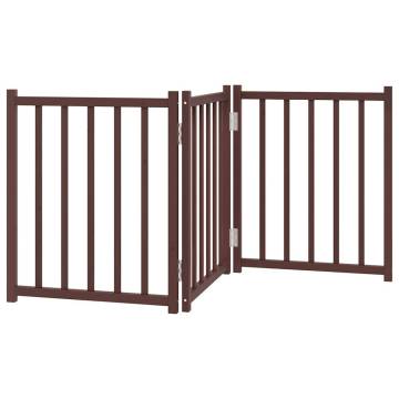 Dog Gate Foldable 3 Panels Brown Oak | Solid Wood Fir - HipoMarket