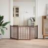 Dog Gate Foldable 3 Panels Brown Oak | Solid Wood Fir - HipoMarket