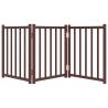 Dog Gate Foldable 3 Panels Brown Oak | Solid Wood Fir - HipoMarket