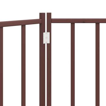 Dog Gate Foldable 3 Panels Brown Oak | Solid Wood Fir - HipoMarket