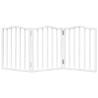 Foldable 3 Panel Dog Gate - White Poplar Wood 150 cm