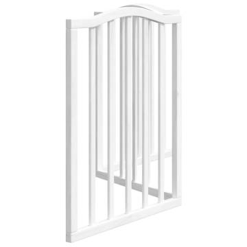 Foldable 3 Panel Dog Gate - White Poplar Wood 150 cm