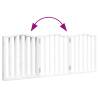 Foldable 3 Panel Dog Gate - White Poplar Wood 150 cm