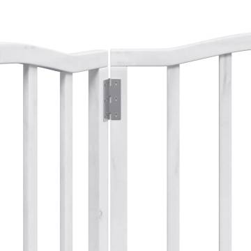 Foldable 3 Panel Dog Gate - White Poplar Wood 150 cm