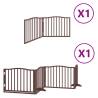 Dog Gate with Door - Foldable 6 Panels - Brown 480 cm