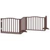 Dog Gate with Door - Foldable 6 Panels - Brown 480 cm