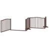 Dog Gate with Door - Foldable 6 Panels - Brown 480 cm