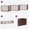 Dog Gate with Door - Foldable 6 Panels - Brown 480 cm