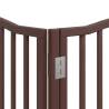 Dog Gate with Door - Foldable 6 Panels - Brown 480 cm