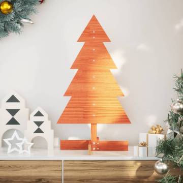 Wooden Christmas Tree - Wax Brown 80 cm Solid Pine Decor