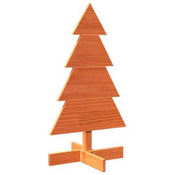 Wooden Christmas Tree - Wax Brown 80 cm Solid Pine Decor