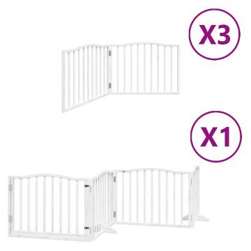 Foldable Dog Gate with Door - 10 Panels, 800 cm White