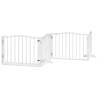 Foldable Dog Gate with Door - 10 Panels, 800 cm White