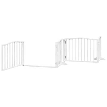 Foldable Dog Gate with Door - 10 Panels, 800 cm White