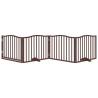 Foldable Dog Gate with Door - 320 cm Brown Oak | HipoMarket