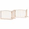 Foldable Dog Gate with Door - 12 Panels in Poplar Wood