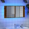  LED Mirror Cabinet Old Wood 90x12x45 cm Engineered Wood Colour old wood Quantity in Package 1 