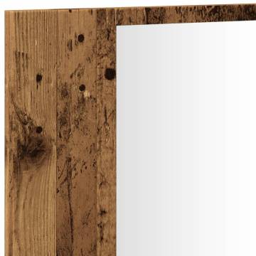 LED Mirror Cabinet in Old Wood - Stylish & Space-Saving