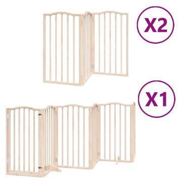 Foldable Dog Gate with Door - 12 Panels in Poplar Wood | HipoMarket