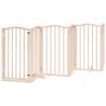 Foldable Dog Gate with Door - 12 Panels in Poplar Wood | HipoMarket