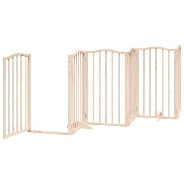 Foldable Dog Gate with Door - 12 Panels in Poplar Wood | HipoMarket