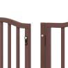 Foldable 9 Panel Dog Gate with Door - 450 cm Brown Poplar Wood