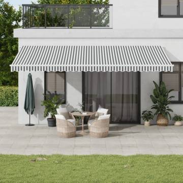 Automatic Retractable Awning with LED - 600x300 cm Anthracite/White