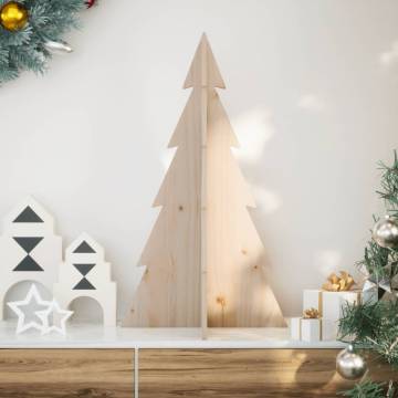 Wooden Christmas Tree - 80 cm Solid Pine for Holiday Decor