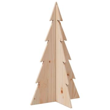 Wooden Christmas Tree - 80 cm Solid Pine for Holiday Decor