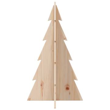 Wooden Christmas Tree - 80 cm Solid Pine for Holiday Decor