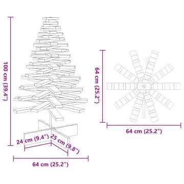 Wooden Christmas Tree Decoration - 100 cm Solid Pine | HipoMarket