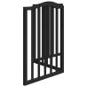 Foldable Dog Gate - 3 Panels Black | Durable Poplar Wood