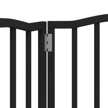 Foldable Dog Gate - 3 Panels Black | Durable Poplar Wood