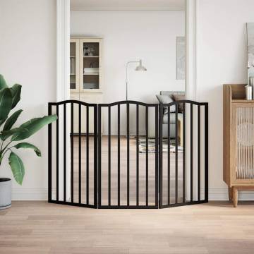 Foldable Dog Gate - 3 Panels Black 150 cm Poplar Wood