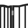 Foldable Dog Gate - 3 Panels Black 150 cm Poplar Wood